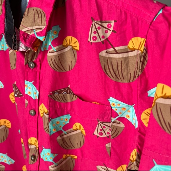 Huntington Beach Club Men’s Coconut Cocktail Drink Button Up Size S - Picture 5 of 11